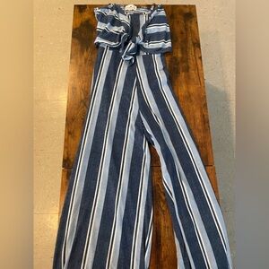 Striped Blue and White Jumpsuit